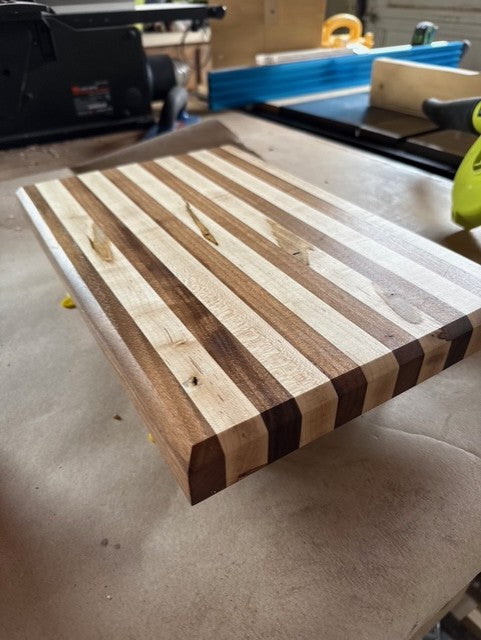 Handcrafted Edge Grain Cutting Board – Ambrosia Maple & Walnut