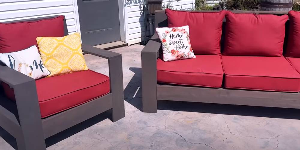 Wooden Patio Sofa and Chair Set (Cushions NOT Included)