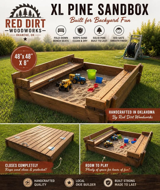 XL Pine Sandbox w/ Cover